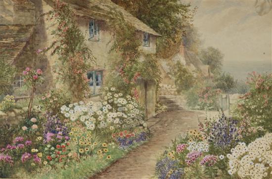 Wilfred Holmes (19th/20th century) A Devonshire Garden 11.5 x 17.5in.